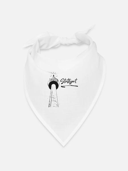 Stuttgart - Stuttgarter Fernsehturm - Bandana Dreieckstuch - Weiß