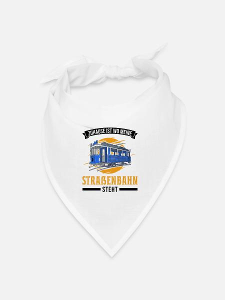 Zuhause ist wo meine Straßenbahn steht Tram S-Bahn - Bandana Dreieckstuch - Weiß