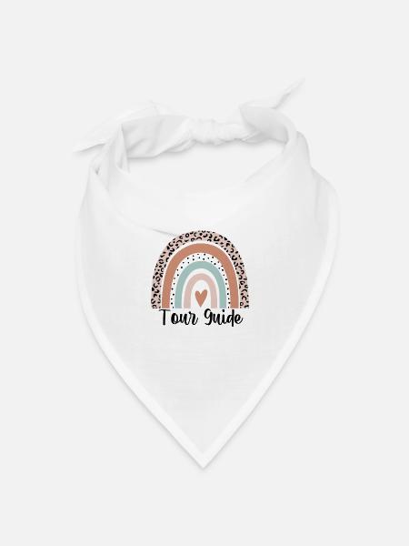 Reiseleiter Rainbow Leopard Funny Tour Guide Geschenk - Bandana Dreieckstuch - Weiß