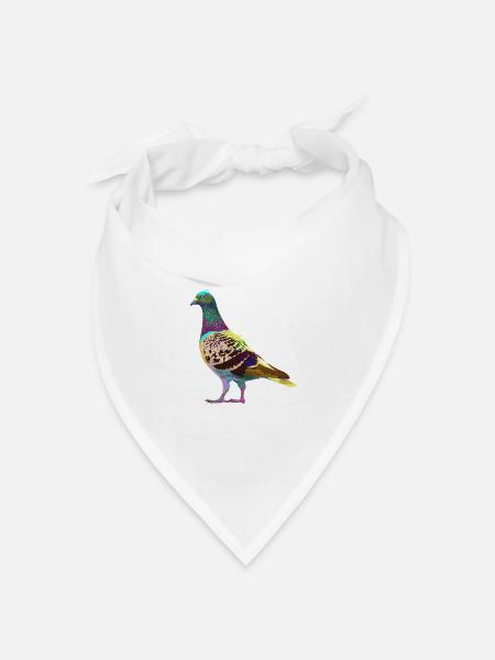 Bunte Splash Taube - Bandana Dreieckstuch - Weiß