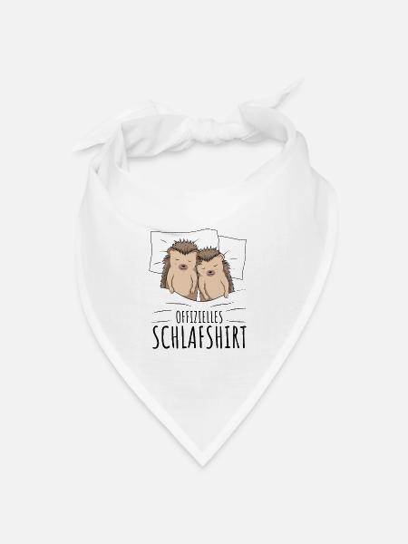 Offizielles Schlafshirt Igel Schlafen - Bandana Dreieckstuch - Weiß