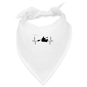 Kanu Kayak Herzschlag - Bandana Dreieckstuch - Weiß - Vorne