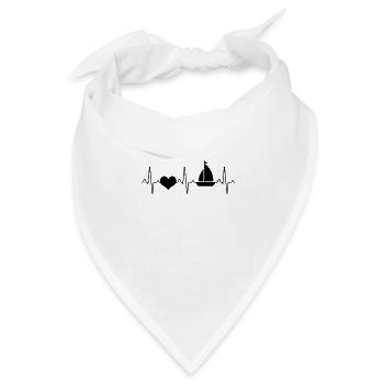 Segeln Herzschlag - Bandana Dreieckstuch - Weiß - Vorne