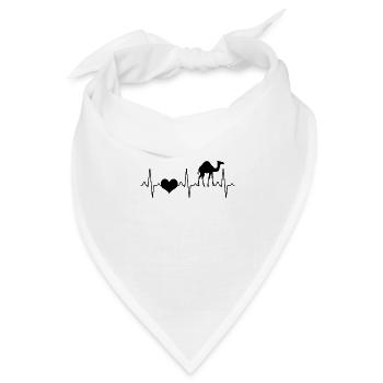Dromedar Kamel Herzschlag - Bandana Dreieckstuch - Weiß - Vorne