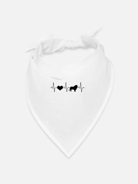 Löwe Herzschlag - Bandana Dreieckstuch - Weiß