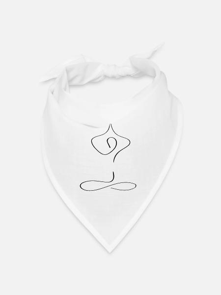 Yoga Line Art - Minimalistisch - Bandana Dreieckstuch - Weiß