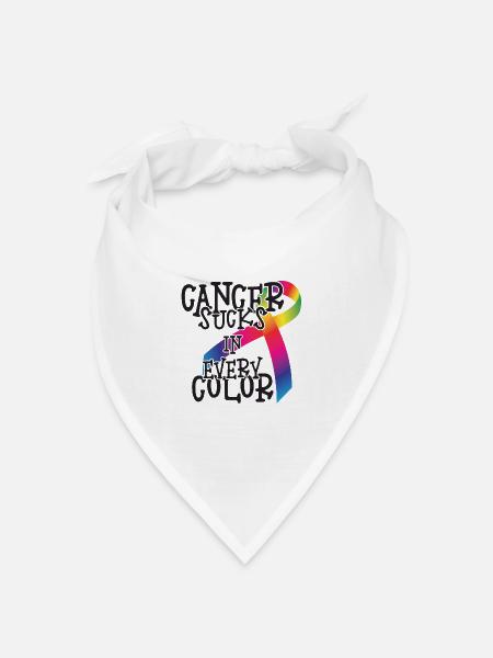 Cancer Awareness Cancer sucks in every color - Bandana Dreieckstuch - Weiß