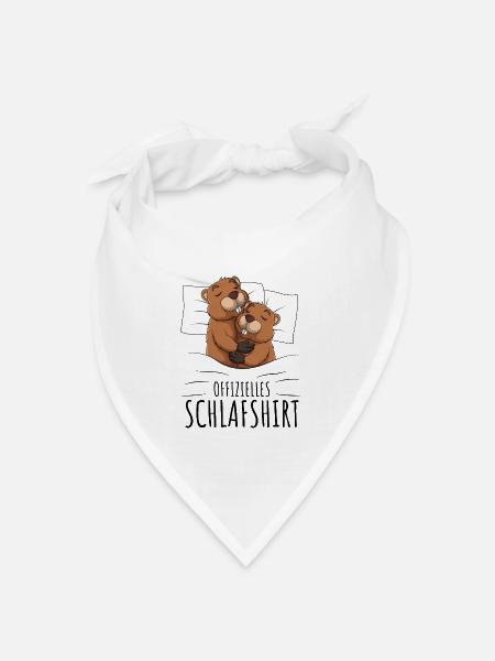 Biber Schlafshirt - Bandana Dreieckstuch - Weiß