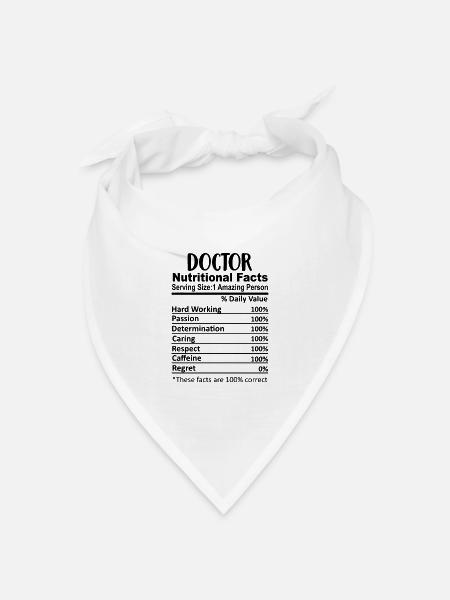 Arzt Nährwertangaben lustig - Bandana Dreieckstuch - Weiß