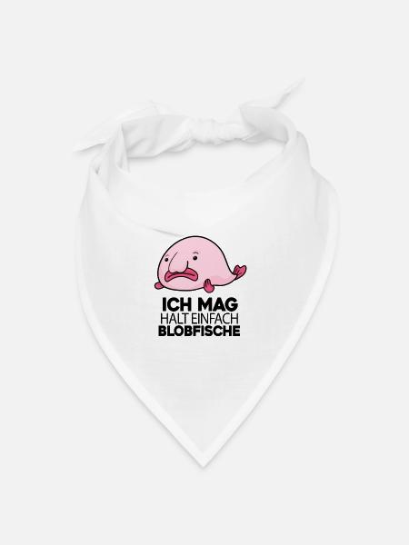 Blobfisch Fisch Fische - Bandana Dreieckstuch - Weiß