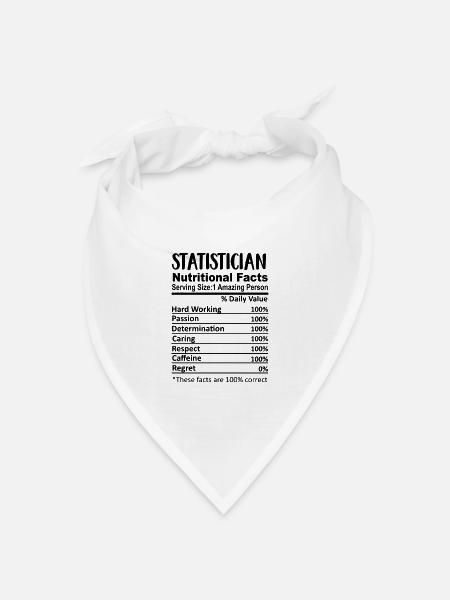 Statistiker Nährwertangaben lustig - Bandana Dreieckstuch - Weiß