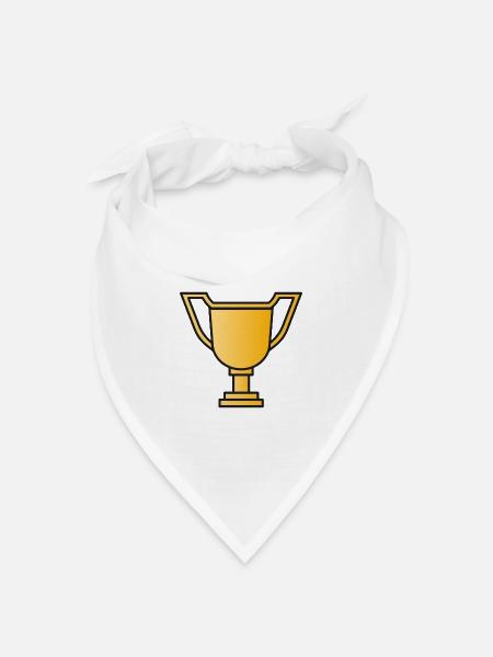 Pokal Trophäe Sieger - Bandana Dreieckstuch - Weiß