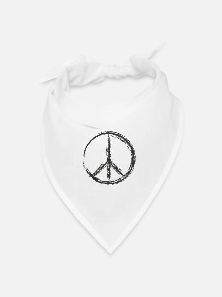 Frieden Zeichen - Bandana Dreieckstuch - Weiß