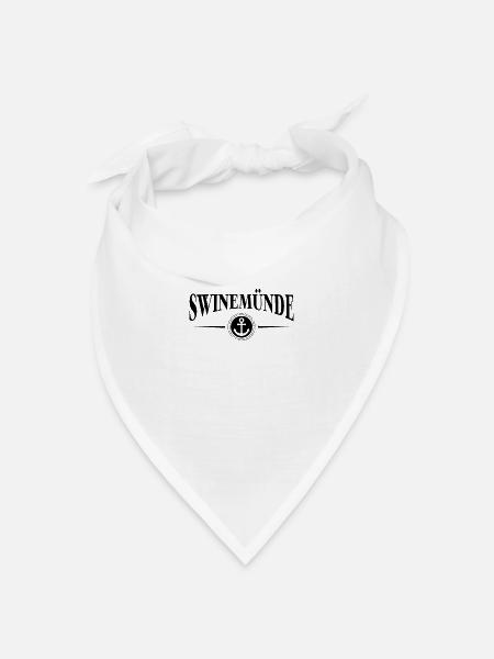 Anker und Seil - Seebad Swinemünde - Bandana Dreieckstuch - Weiß