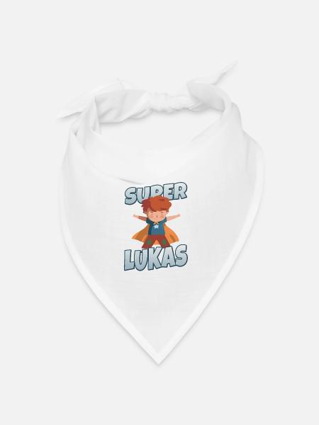 Super Lukas Superheld Superhelden Outfit für Junge - Bandana Dreieckstuch - Weiß