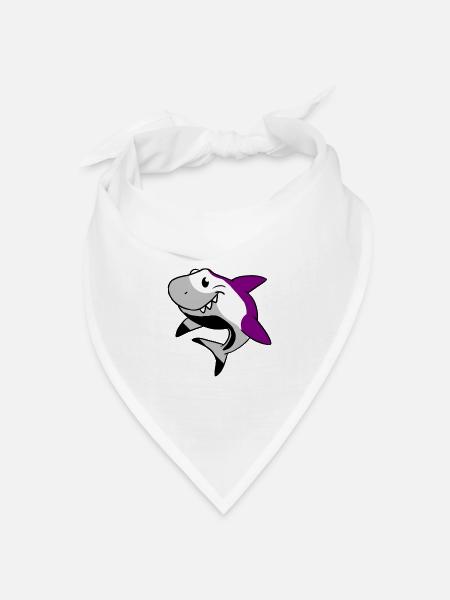 Asexueller Hai Ace Pride - Bandana Dreieckstuch - Weiß