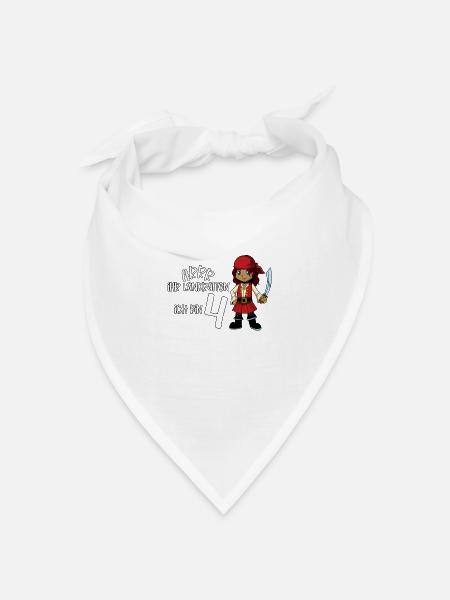 Geburtstagsshirt Pirat - 4 Geburtstag Mädchen - Bandana Dreieckstuch - Weiß