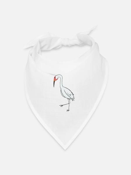 Zugvögel Kranich Vogel - Bandana Dreieckstuch - Weiß