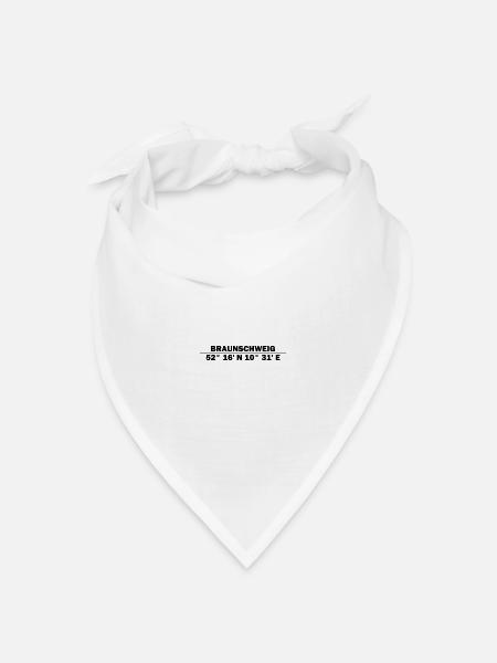Braunschweig Koordinaten - Bandana Dreieckstuch - Weiß