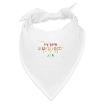 Thailand Walking Street Soi 6 LK Metro Pattaya - Bandana Dreieckstuch - Weiß - Vorne