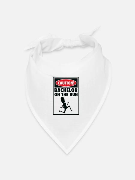 Bachelor Caution Bräutigam Heiraten Hochzeitstag - Bandana Dreieckstuch - Weiß