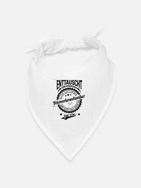 Lustiger Spruch für Beruf Feinwerkmechaniker - Bandana Dreieckstuch - Weiß