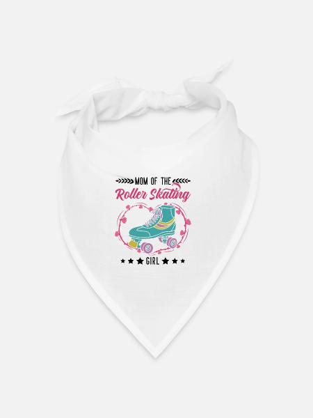 Rollschuh Mädchen Mama Rollkunstlauf - Bandana Dreieckstuch - Weiß