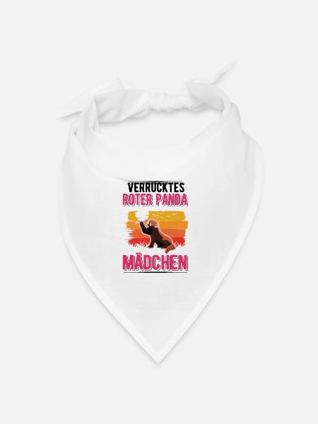 Verrücktes Roter Panda Mädchen - Bandana Dreieckstuch - Weiß