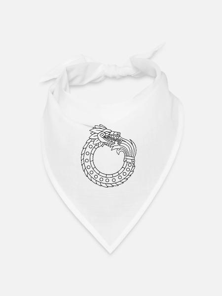 Quetzalcoatl Ouroboros Alte aztekische Schlange Ma - Bandana Dreieckstuch - Weiß