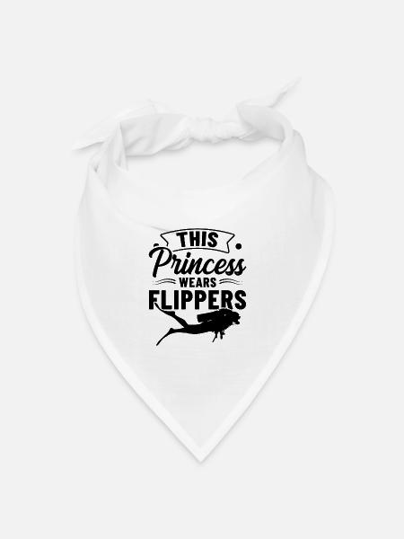 This Princess Wear Flippers Diver Scuba Diver Divi - Bandana Dreieckstuch - Weiß