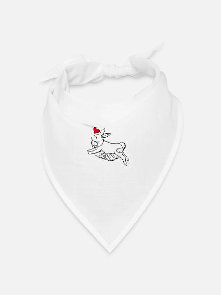 Kaninchen Liebe Lustige Hand Pflege Kaninchen Herz Cool - Bandana Dreieckstuch - Weiß