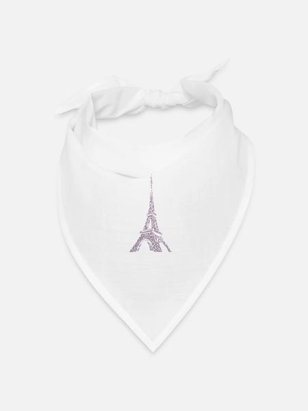 Paris Eiffelturm - Bandana Dreieckstuch - Weiß