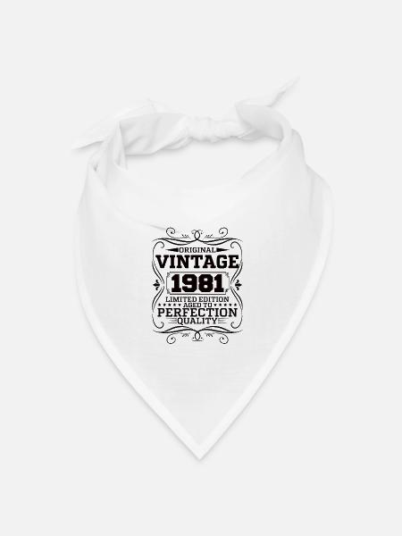 Vintage 1981 Original Limited Edition - Bandana Dreieckstuch - Weiß