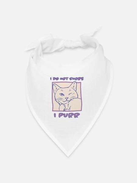 Schnurren Schnarchen Schlaf Spruch Katzen Geschenk - Bandana Dreieckstuch - Weiß