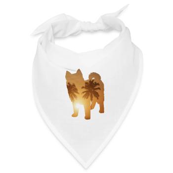 Sommerstrand - Pomsky - Bandana Dreieckstuch - Weiß - Vorne