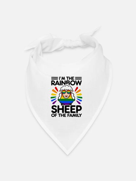 I'm The Rainbow Sheep In The Family Lesbian Love G - Bandana Dreieckstuch - Weiß