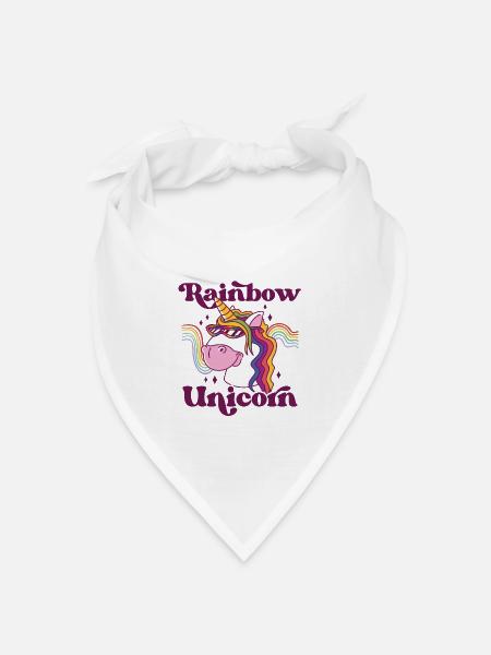 Rainbow Unicorn Bisexual Transgender Pride Rainbow - Bandana Dreieckstuch - Weiß