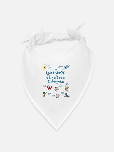 Meine Lieblingstiere in Cuxhaven - Bandana Dreieckstuch - Weiß