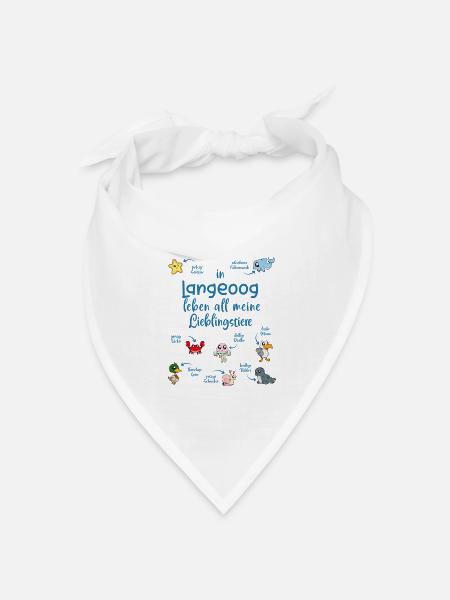 Meine Lieblingstiere in Langeoog - Bandana Dreieckstuch - Weiß