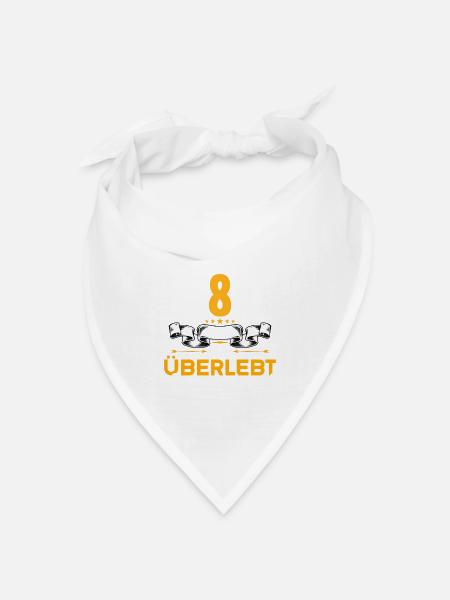 Ich habe 8 Jahre Ehe überlebt 8.Hochzeitstag - Bandana Dreieckstuch - Weiß