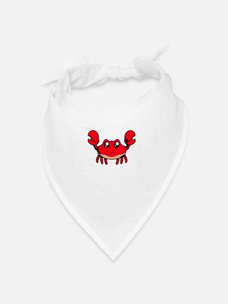 Kawaii Krabbe - Bandana Dreieckstuch - Weiß