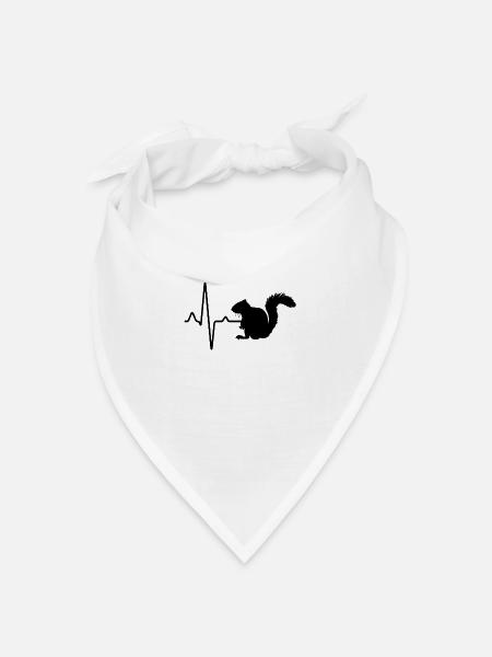 Eichhörnchen Herzschlag - Bandana Dreieckstuch - Weiß