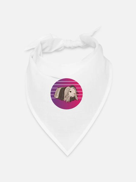 Meerschweinchen Vintage Retro Meerschwein - Bandana Dreieckstuch - Weiß