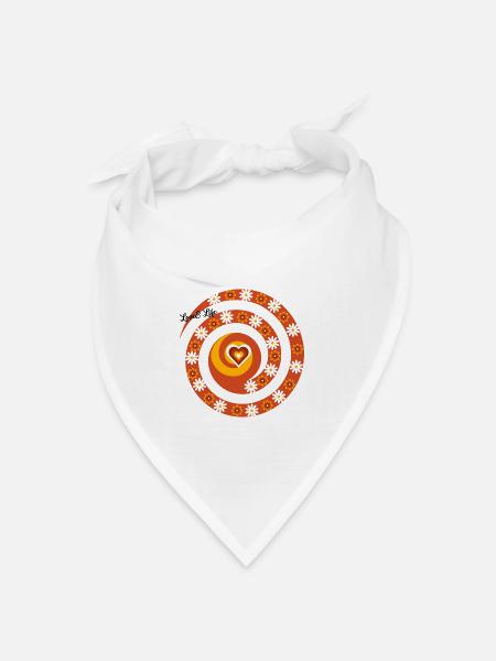 Spirale der Liebe und des Lebens - Bandana Dreieckstuch - Weiß