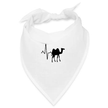 Dromedar Kamel Herzschlag - Bandana Dreieckstuch - Weiß - Vorne