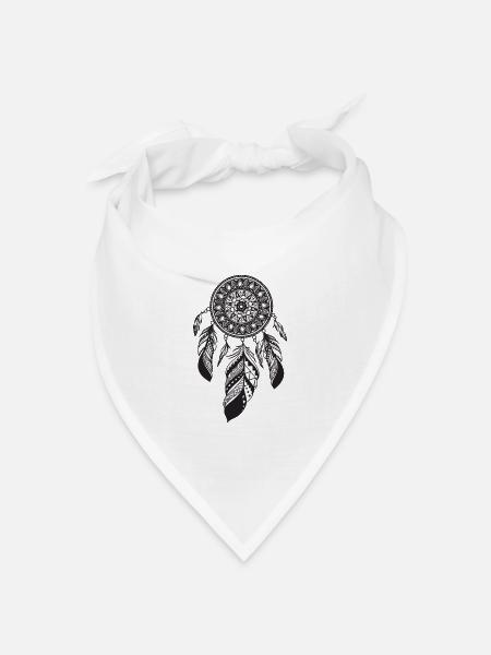 MANDALAS FEATHERS Traumfänger Mandala - Bandana Dreieckstuch - Weiß