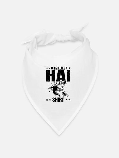 Offizielles Hai Shirt Haifisch Haifische Hai - Bandana Dreieckstuch - Weiß