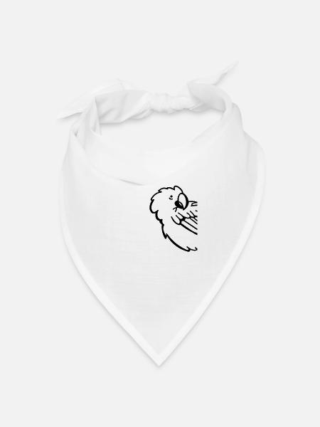 Papageienvogel Papagei Wellensittich Vogel - Bandana Dreieckstuch - Weiß