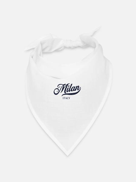 Retro Italy Stadt - Vintage Milan - Bandana Dreieckstuch - Weiß