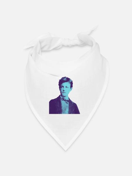 Arthur Rimbaud in Blau, französischer Dichter - Bandana Dreieckstuch - Weiß